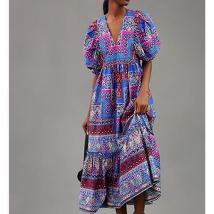 Size 4 Hunter Bell Patchwork Maxi Dress.